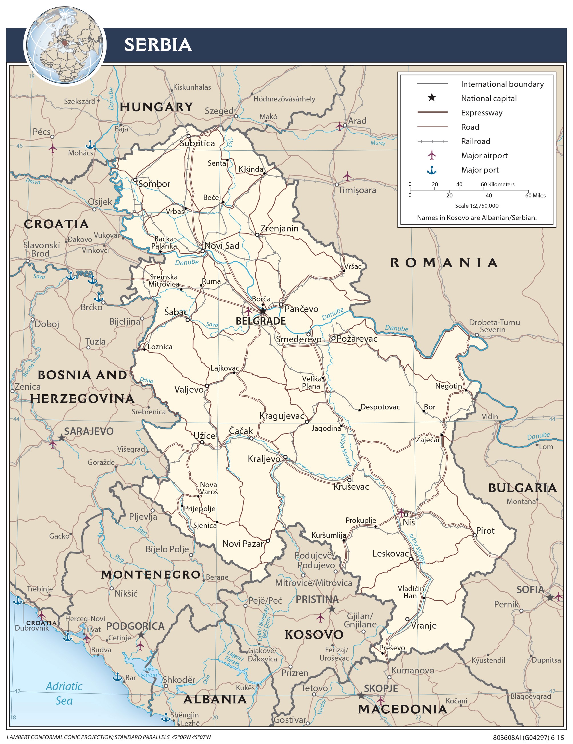 Map serbia Serbia Map